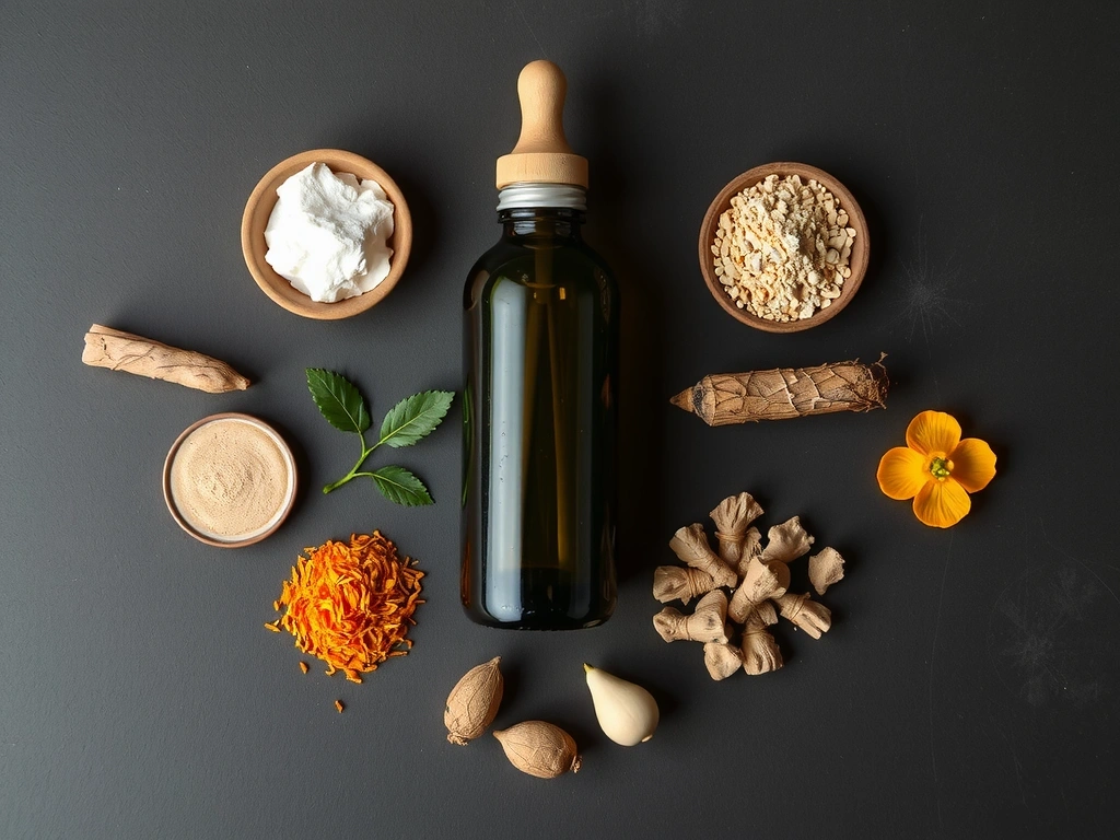 Stylized composition of male adaptogen herbs